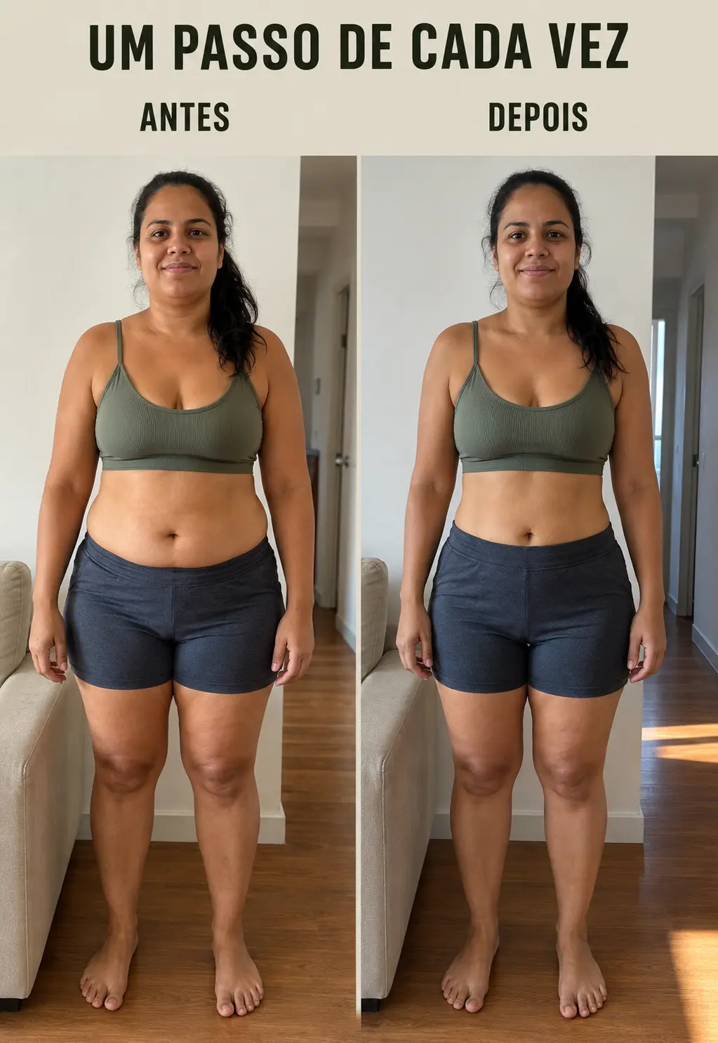 Comparação visual antes e depois